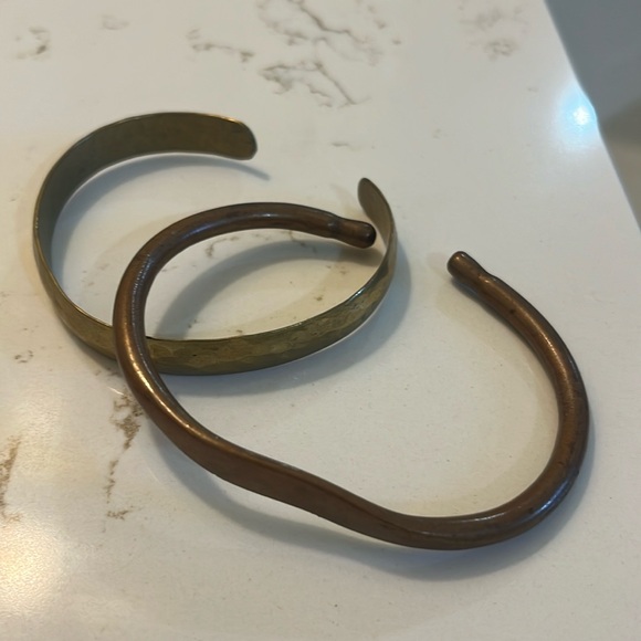 Hammered Brass Cuffs - Picture 1 of 3